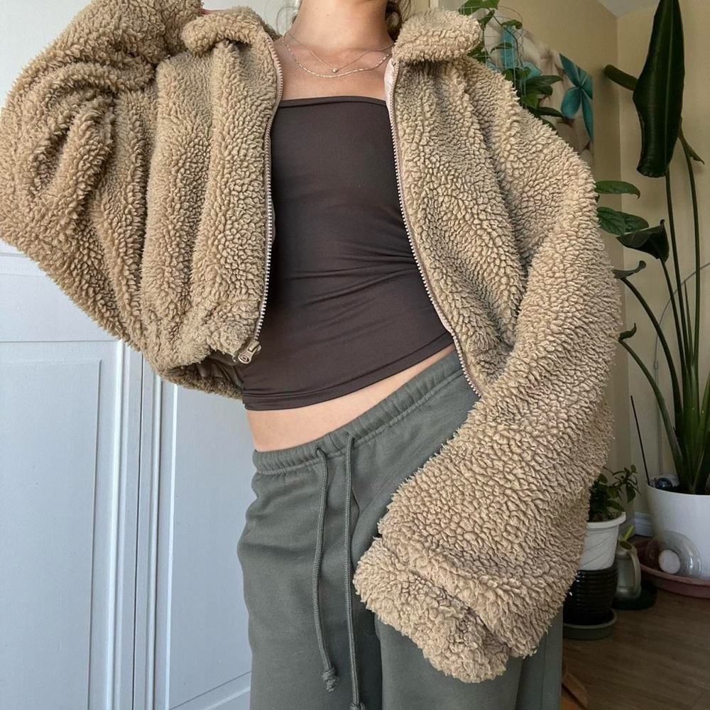 Cozy Tan Sherpa Jacket